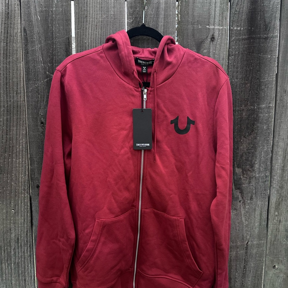 Men’s True Religion Red Zip up Hoodie